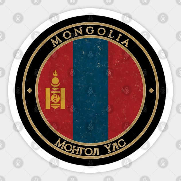 Vintage Mongolia Asia Asian Flag Sticker by DragonXX